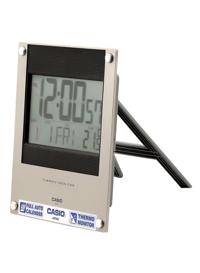CASIO Square Shaped Digital Wall Clock Silver/Black/Grey - Image 2