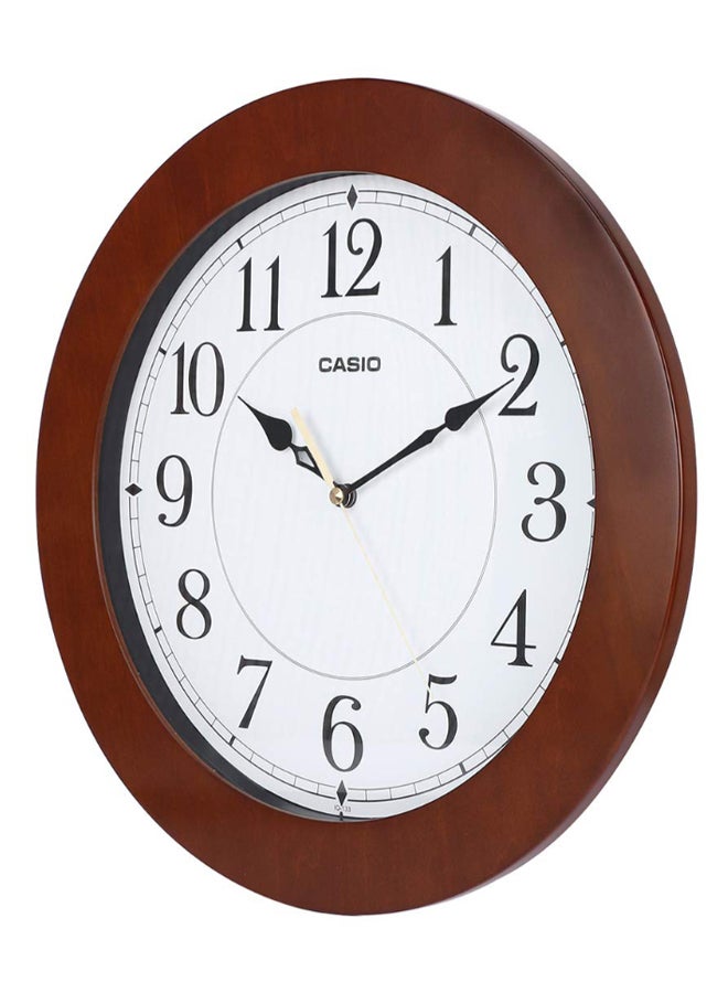 CASIO Round Shaped Analog Wall Clock Brown/White/Black 35.6 x 3cm - Image 3