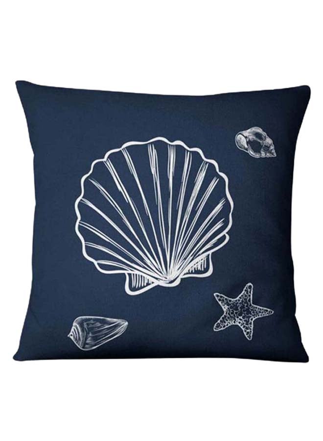 شاربدو غطاء وسادة للزينة مزين بطبعة أزرق وأبيض 45 x 45سم