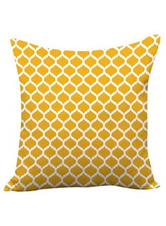 Sharpdo Decorative Printed Soft Pillowcase Yellow/White 45x45cm 