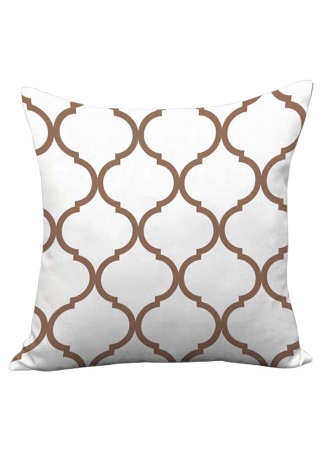 شاربدو غطاء وسادة للزينة مزين بطبعة أبيض/ذهبي 45 x 45سم