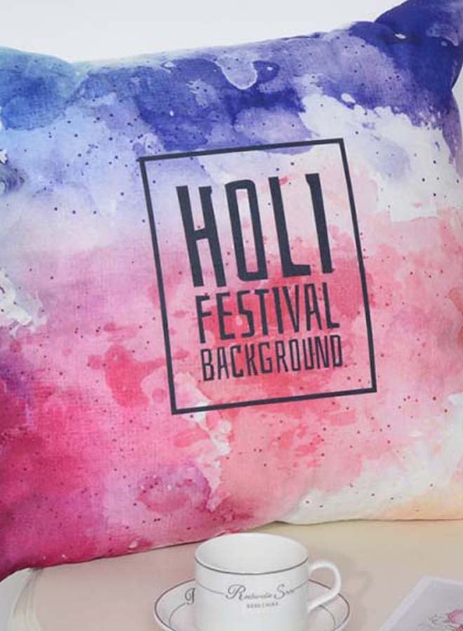 شاربدو غطاء وسادة للزينة مزين بطبعة متعدد الألوان 45 x 45سم - Image 2