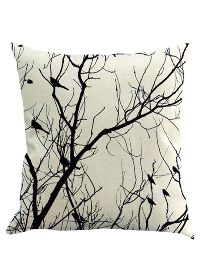 شاربدو غطاء وسادة للزينة مزين بطبعة أبيض/ أسود 45 x 45سم