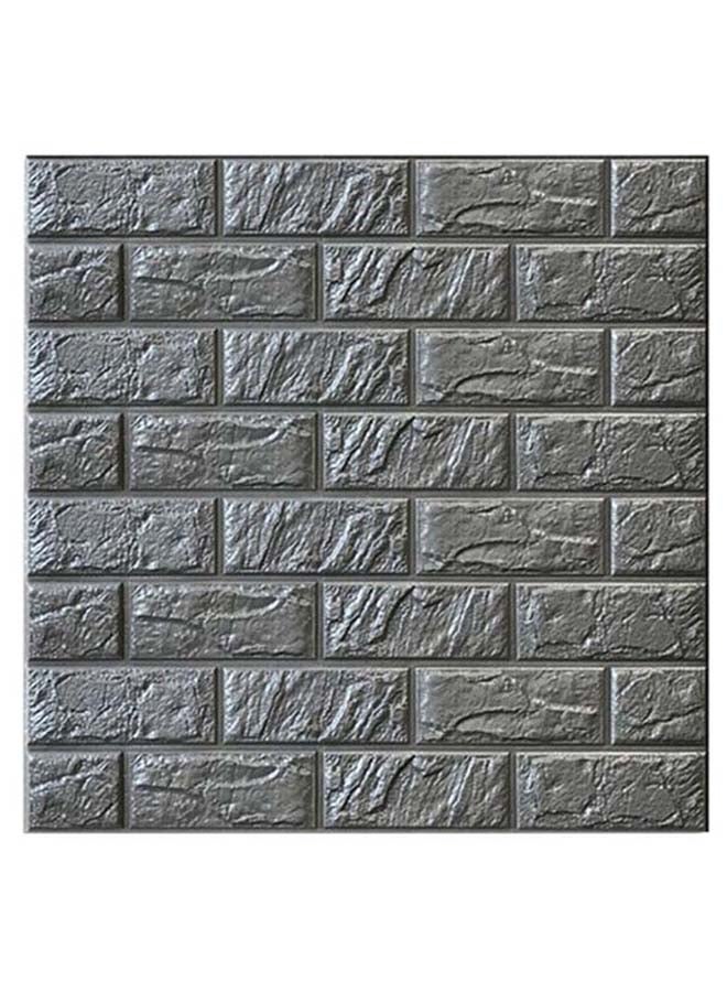 بيوينتي ملصق جداري ثلاثي الأبعاد من الإسفنج بتصميم على شكل طوب رمادي 70 x 77سم  - Image 1