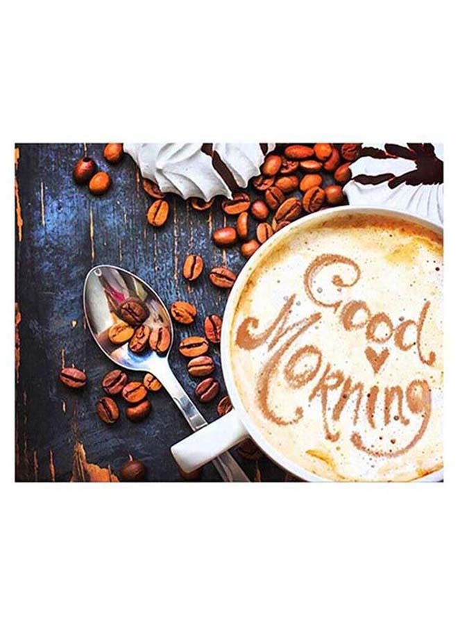 Sharpdo Cappuccino Good Morning Message Wall Painting Brown/Black/White 40x30centimeter - Image 1