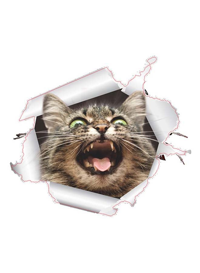 Cool Baby - 3D Kitten Toilet Seat Sticker Brown/White 18 x 18centimeter - Image 1