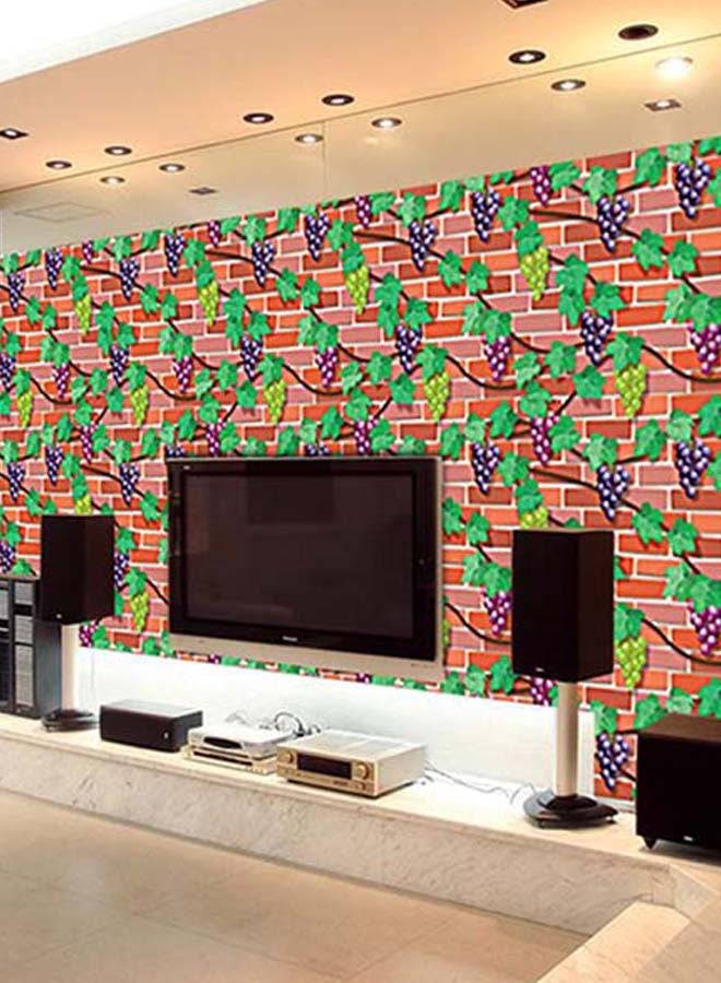 شاربدو ملصق جداري للزينة بتصميم على شكل طوب وعريشة العنب متعدد الألوان 45 x 100سم - Image 2
