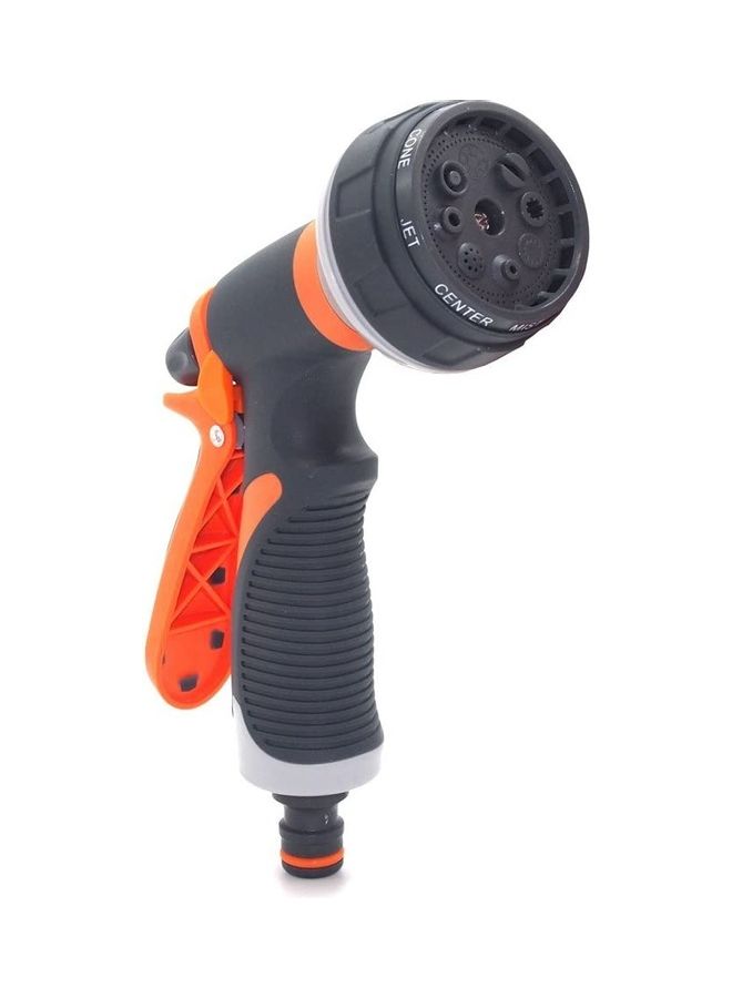 8-Pattern Water Nozzle Head Hose Sprayer Grey/Orange - Image 1
