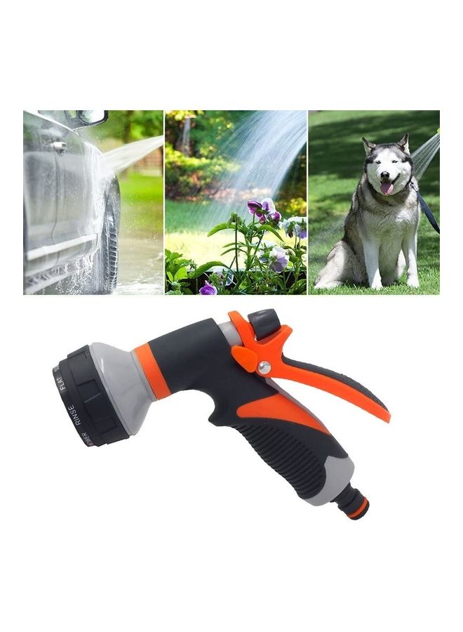 8-Pattern Water Nozzle Head Hose Sprayer Grey/Orange - Image 4