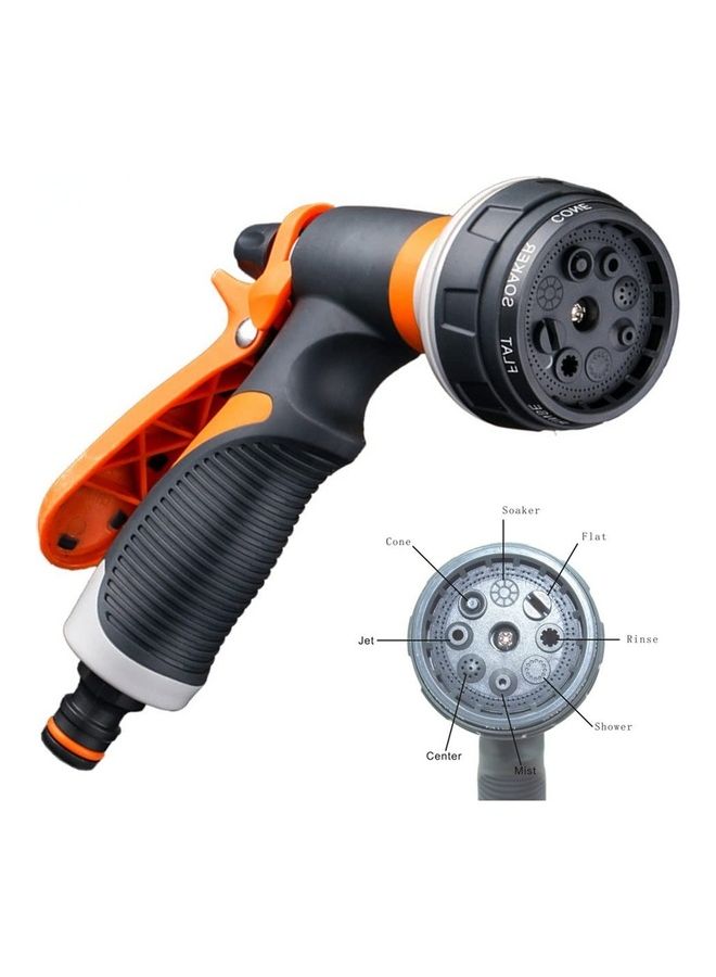 8-Pattern Water Nozzle Head Hose Sprayer Grey/Orange - Image 5