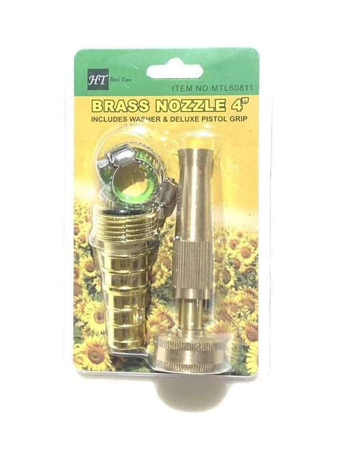 Solid Brass Fitting Hose Nozzle Gold - Image 1