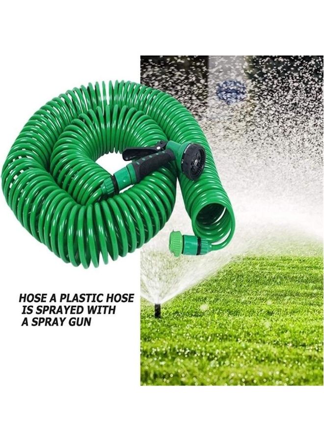 Garden Water Hose Recoil with Connector 100 Feet Green/Black - Image 1