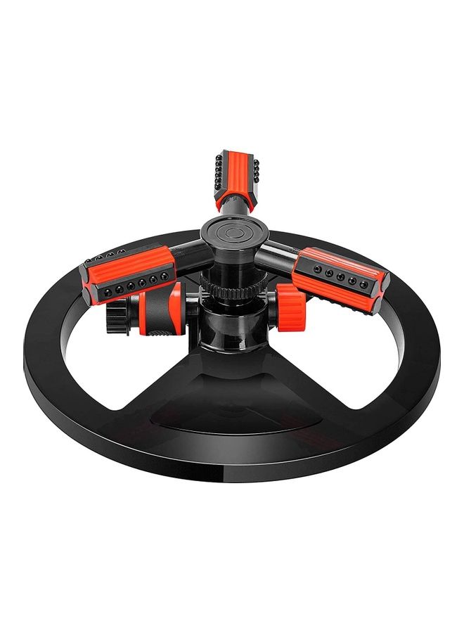 360 Degree Rotating Lawn Sprinkler with Hose Quick Connect Adapter Black/Red