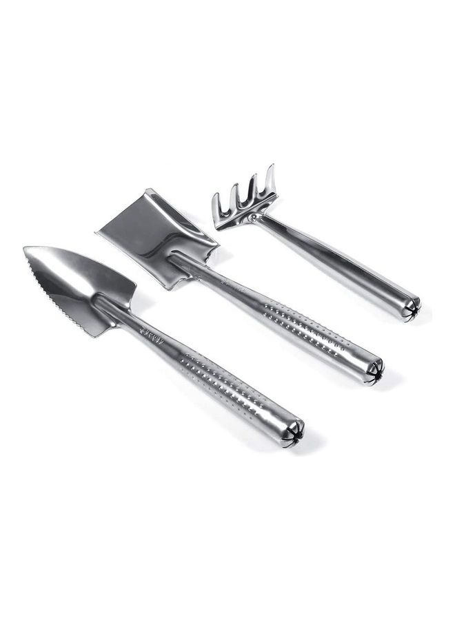 3-Piece Gardening Shovel Set Silver - Image 1
