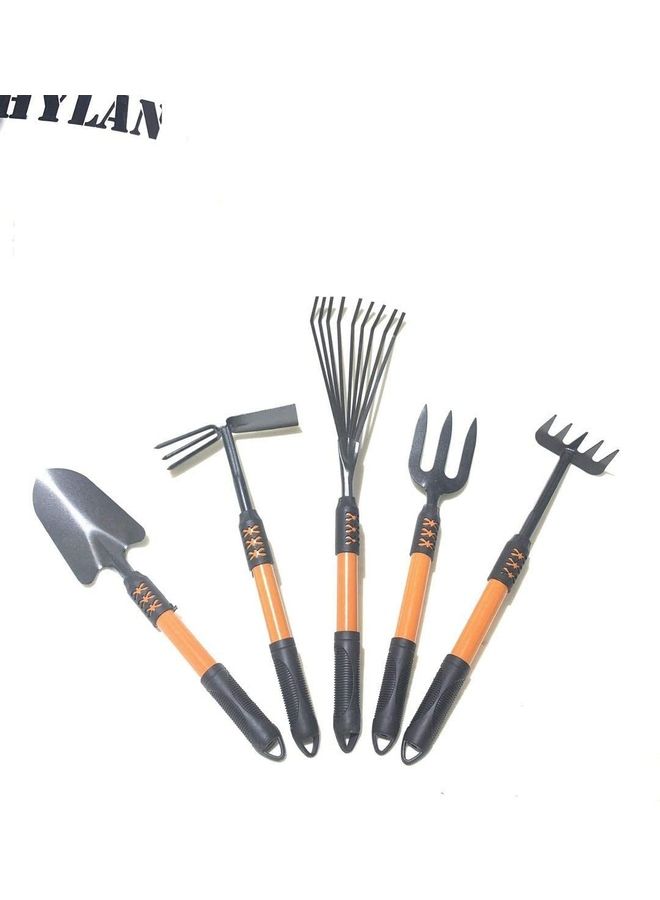 5-Piece Garden Tool Set Orange/Grey - Image 1