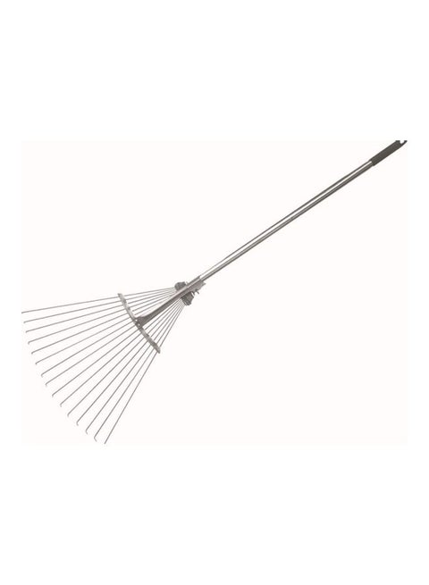 Professional Adjustable Telescopic Folding Leaf Rake Silver