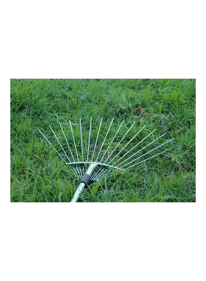 Professional Adjustable Telescopic Folding Leaf Rake Silver