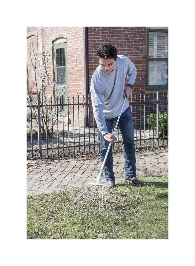 Professional Adjustable Telescopic Folding Leaf Rake Silver