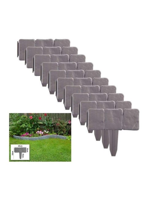 مجموعة أحجار لتزيين حواف الحديقة مكونة من 10 قطع رمادي