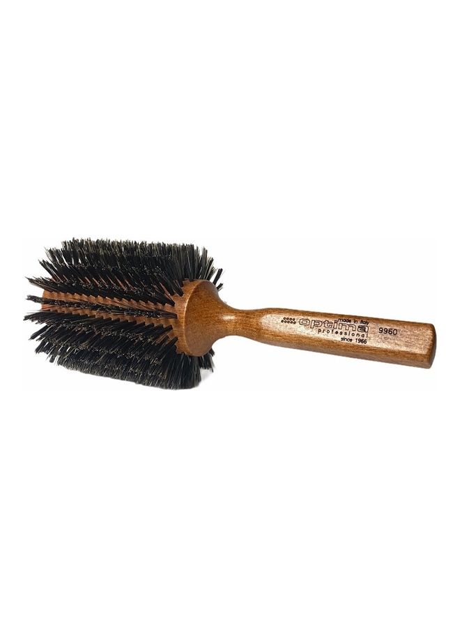 Round Reinforced Boar Bristle Brush Brown/Black