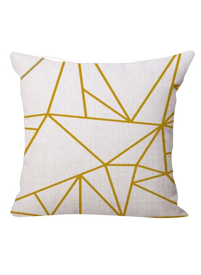 Sharpdo Modern Home Painted Pillow Case Linen White/Yellow - Image 1