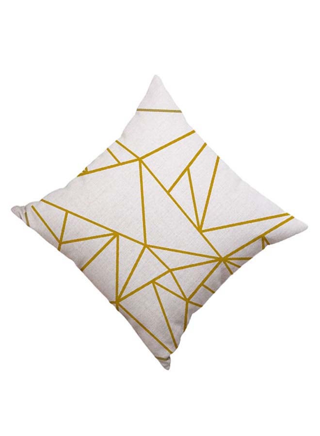 Sharpdo Modern Home Painted Pillow Case Linen White/Yellow - Image 2