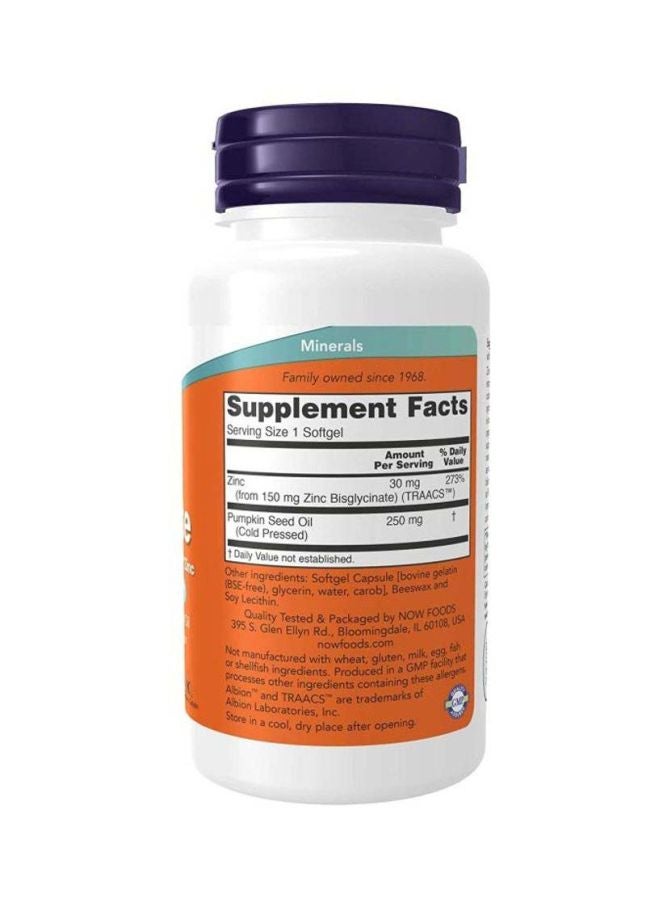 Now Foods Zinc Glycinate Dietary Supplement - 120 Softgels  - Image 2