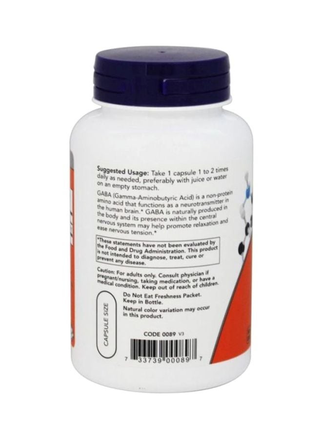 Now Foods - Gaba Dietary Supplement - 200 Capsules - Image 1