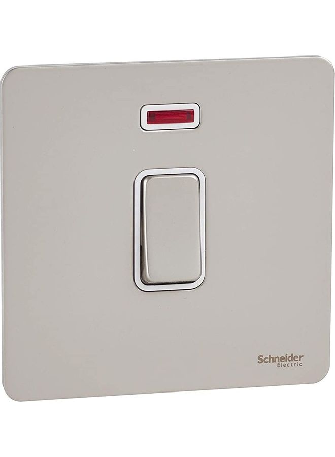 Schneider Screwless Flat Plate 20A DP Switch With Neon Grey - Image 1