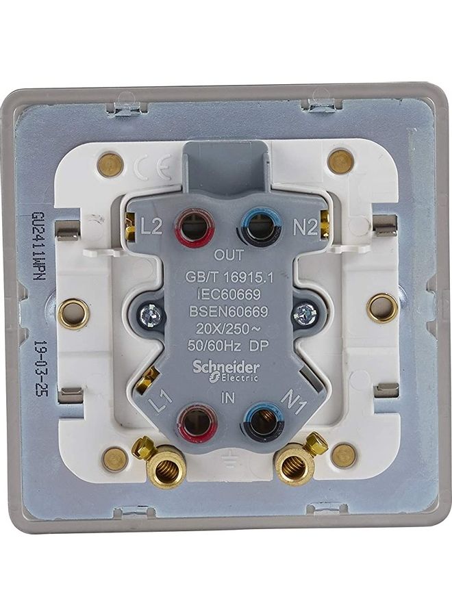 Schneider Screwless Flat Plate 20A DP Switch With Neon Grey - Image 4