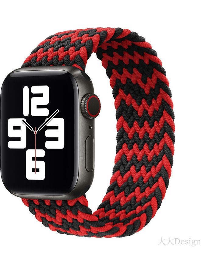 5esha Replacement Strap Band For Apple Watch 42/44mm Red/Black