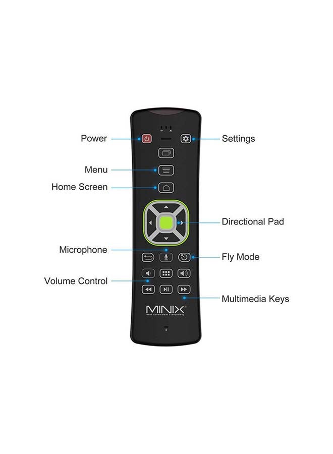 Minix Backlit Remote For Android TV Box Black  - Image 5