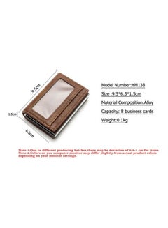 Generic Leather Wallet And Cards Metalic Holder Brown  - Image 3