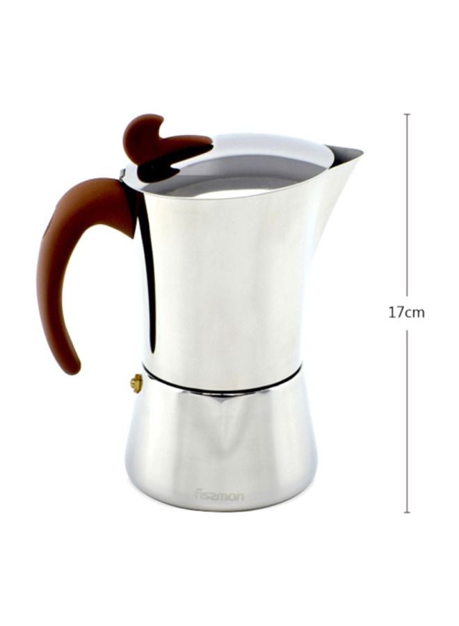 Fissman Espresso Maker Stovetop Stainless Steel  For 4 Cups with Bakelite Handle 240.0 ml 9414 Silver/Clear - Image 2