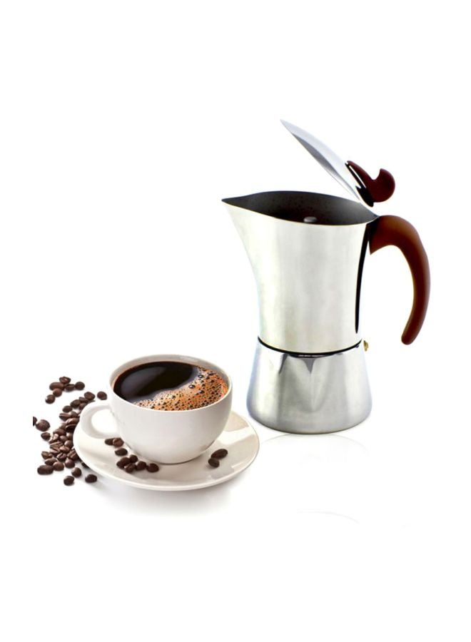 Fissman Espresso Maker Stovetop Stainless Steel  For 4 Cups with Bakelite Handle 240.0 ml 9414 Silver/Clear - Image 3