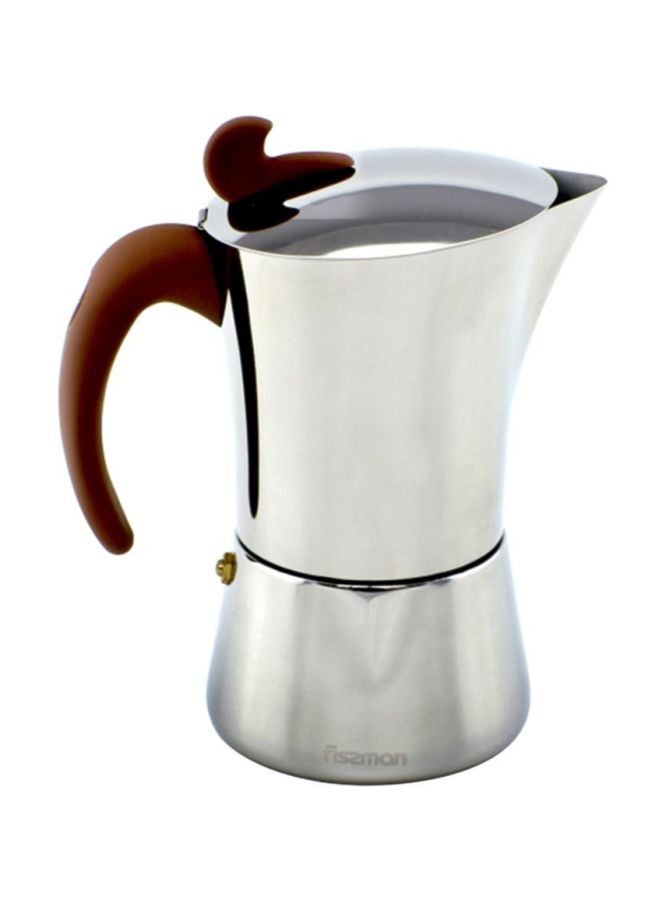 Fissman Espresso Maker Stovetop Stainless Steel  For 4 Cups with Bakelite Handle 240.0 ml 9414 Silver/Clear - Image 1