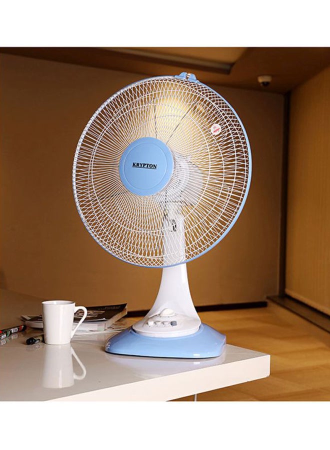 KRYPTON - Table Fan 3 Speed Settings With Oscillating/Rotating And Static Feature KNF6026 White/Blue - Image 1