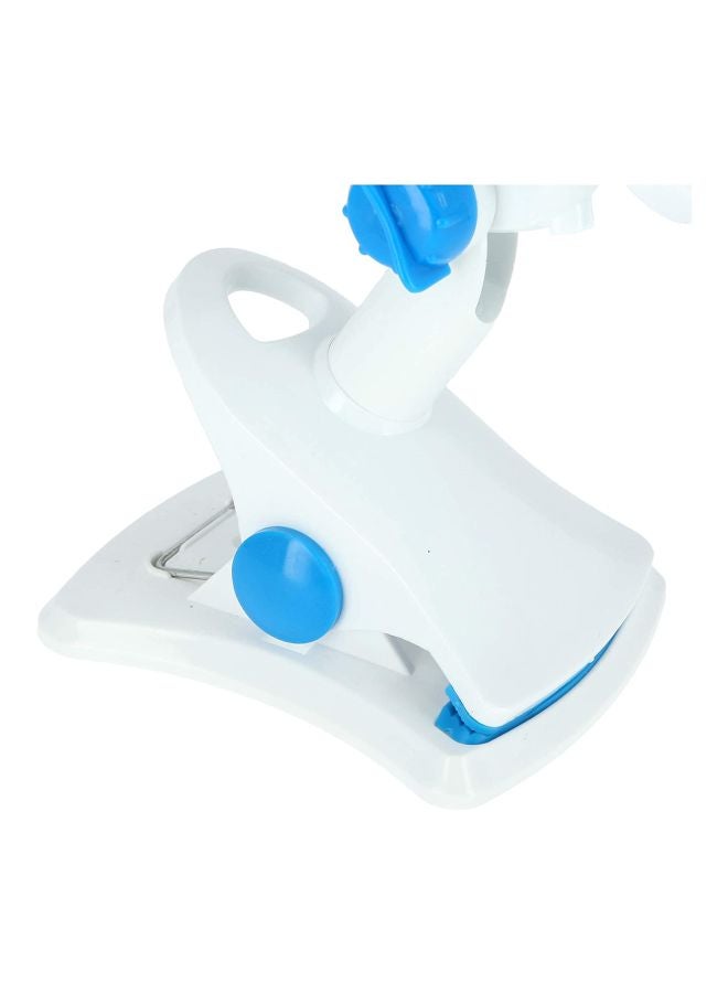 KRYPTON - 8 Inch Table Fan/ Clip Fan with 2 Speed Settings, Super Quiet Motor, Oscillating/Rotating And Static Feature, Safety Net Cover Design and Precision Plastic KNF6035NV White/Blue - Image 1
