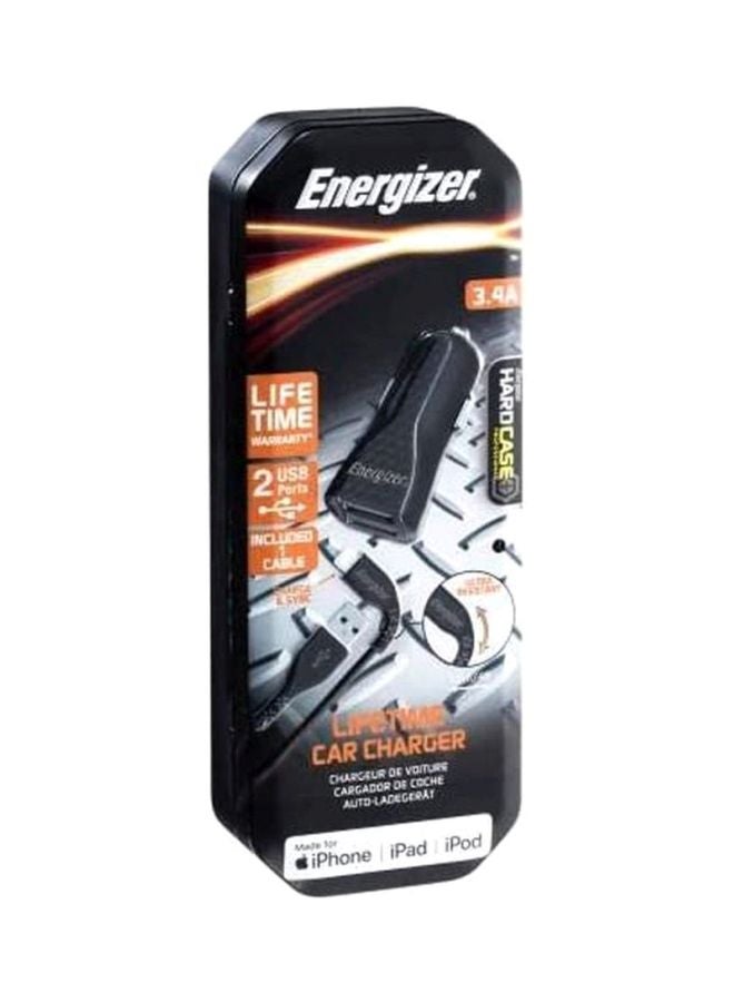 Energizer Dual USB Car Charger With Lighting Sync And Charging Cable Black  - Image 5