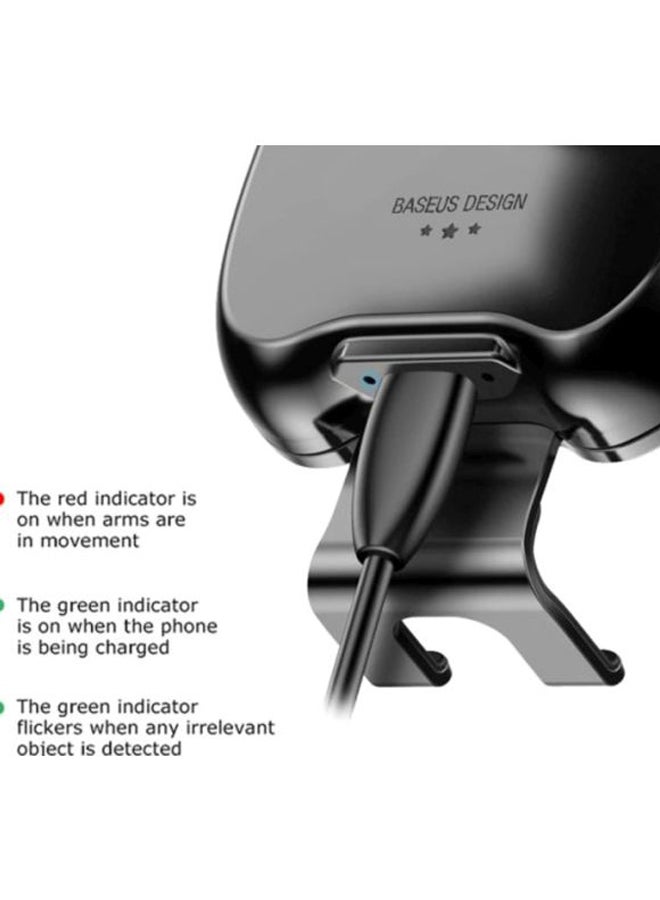 Baseus Smart Car Mount Holder Wireless Charger Smart Vehicle Bracket Dashboard Holder Quick Charger Single Hand Operation Anti-Shaking with Infrared Sensor - Image 5