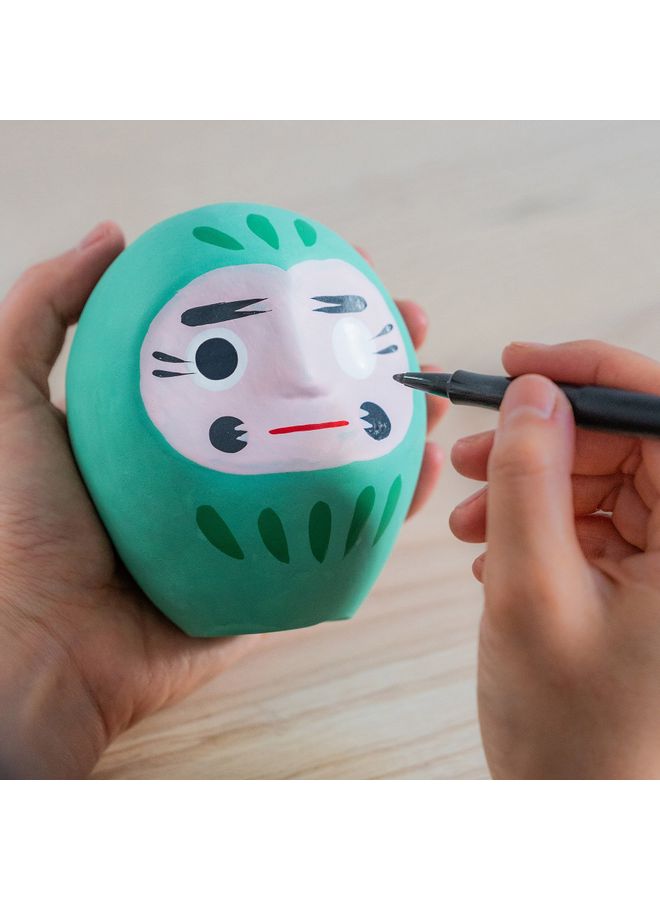 donkey Decorative Daruma Green/Beige - Image 3