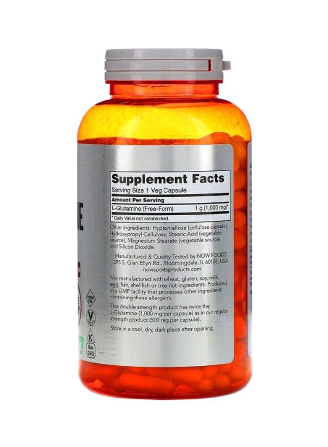 now SPORTS Now Foods L-Glutamine Dietary Supplement 240 Veg Capsules  - Image 2