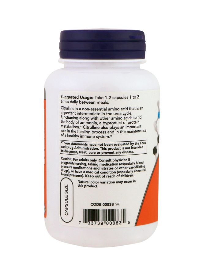 Now Foods - L-Citrulline Dietary Supplement 750mg - 90 Veg Capsules - Image 1