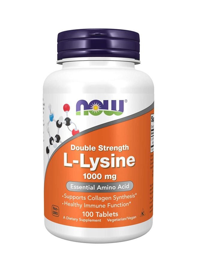 Now Foods - Double Stregth L-Lysine 1000mg - 100 Tablets - Image 1
