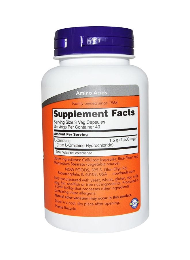 Now Foods L-Ornithine 500 Mg Capsules  - Image 2
