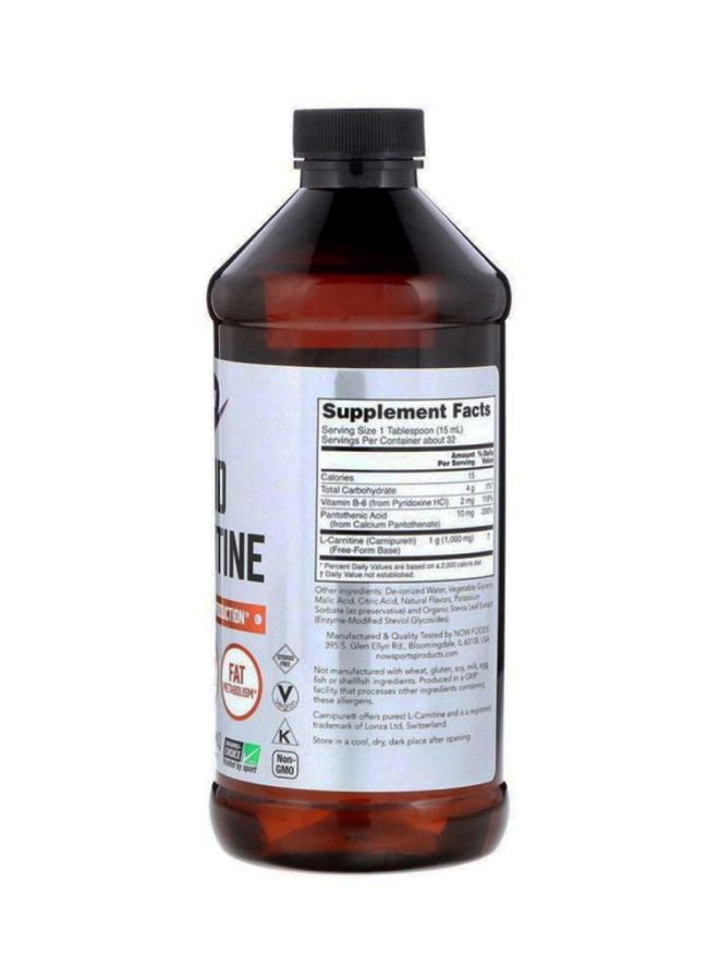 Now Foods - L-Carnitine Liquid Amino Acid Energy Production - Image 1