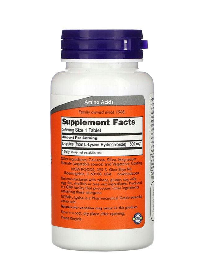 Now Foods Pack Of 2 L-Lysine 500mg - 100 Capsules  - Image 2