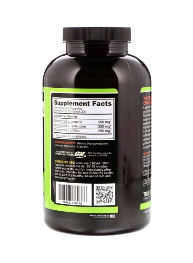 Optimum Nutrition BCAA Dietary Supplement - 400 Capsules  - Image 2