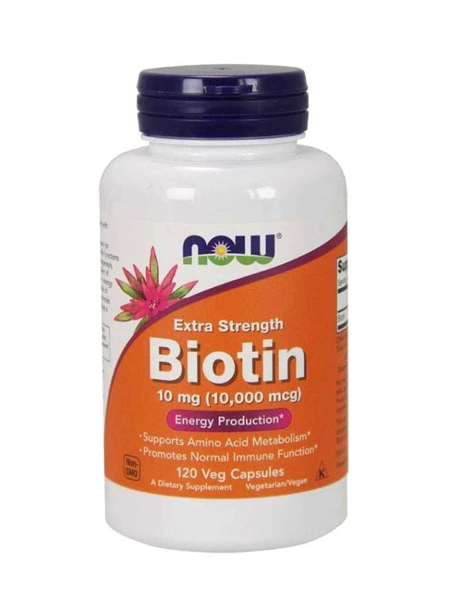 Now Foods - Extra Strength Biotin Dietary Supplement 10 Mg, 120 Veg Capsules - Image 1