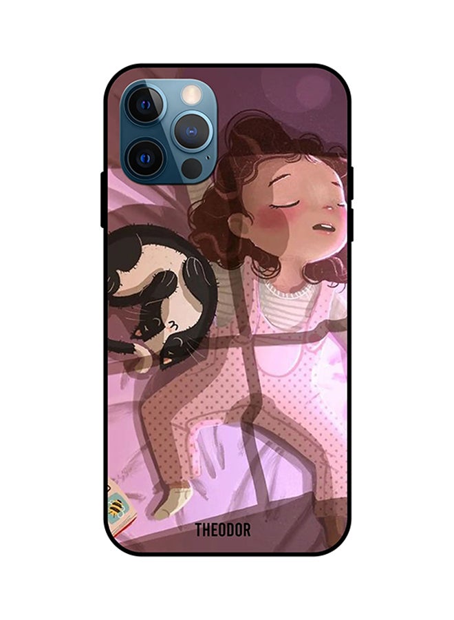 Theodor Protective Case Cover For iPhone 12 Pro Baby Sleeping With Cat Multicolour